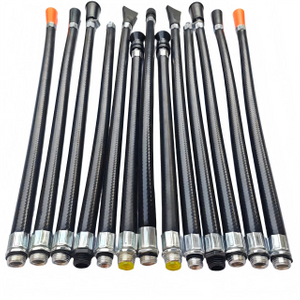 Attrezzatura antincendio per estintore con tubo spruzzatore per scarico polvere e accessorio per tubo in pelle