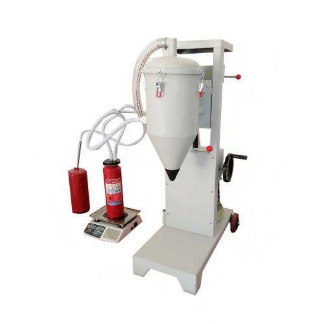 Macchina di ricarica per estintori a polvere chimica secca ad alta velocità semiautomatica approvata CE