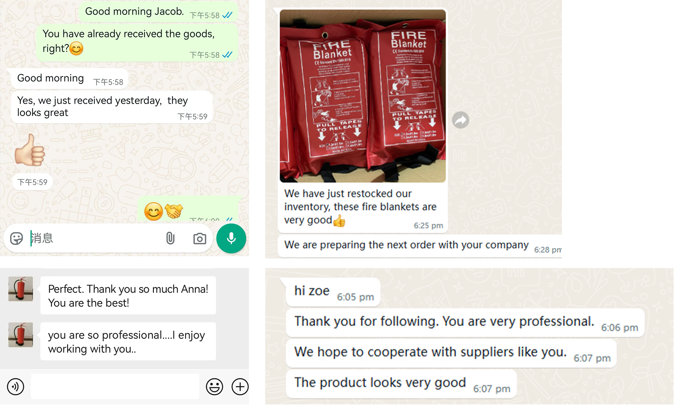 Testimonianze dei clienti sulle coperte antincendio